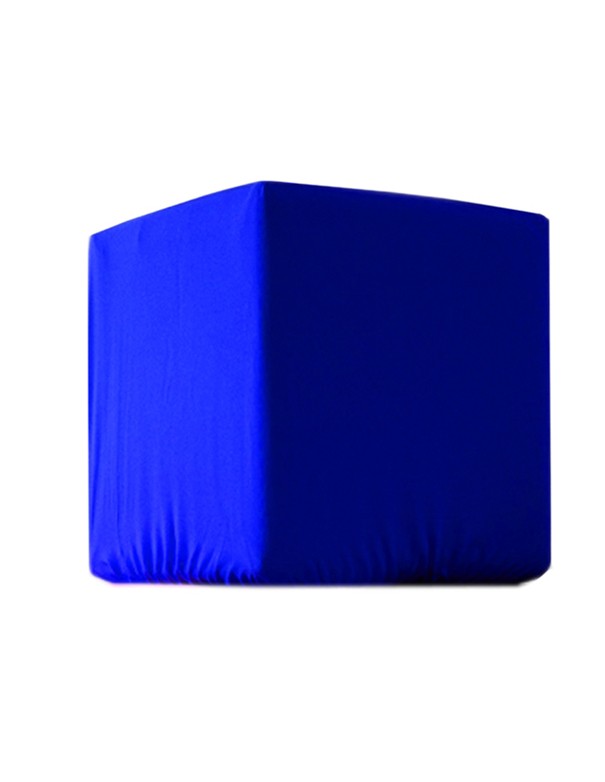 POUF QUADRATO IN COTONE BLU ELETTRICO