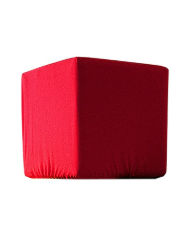 POUF QUADRATO IN COTONE ROSSO