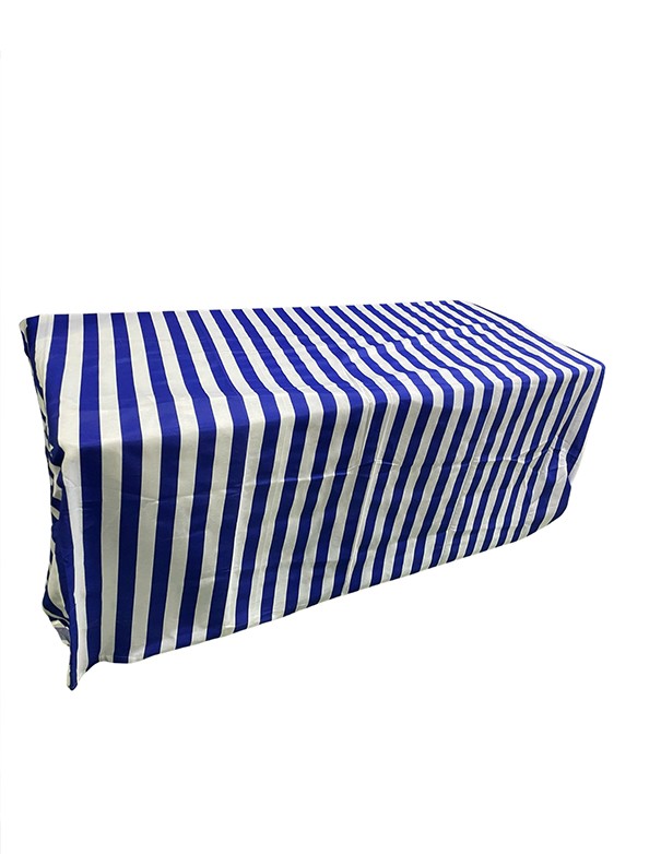 TOVAGLIA QUADRATA MISTO COTONE - RIGHE BIANCO/BLU