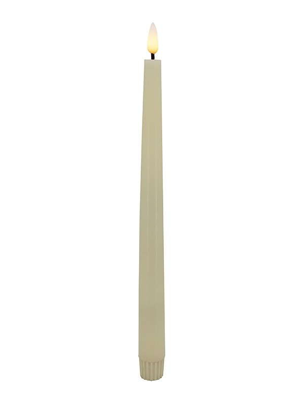 CANDELA CONICA CREMA A BATTERIA