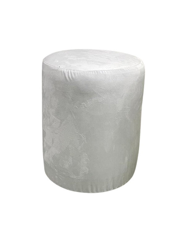 POUF ELIZABETH CON COPERTURA FASCIA ORO VELLUTO BIANCO