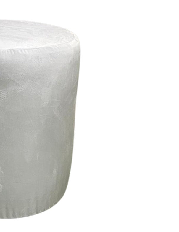 POUF ELIZABETH CON COPERTURA FASCIA ORO VELLUTO BIANCO