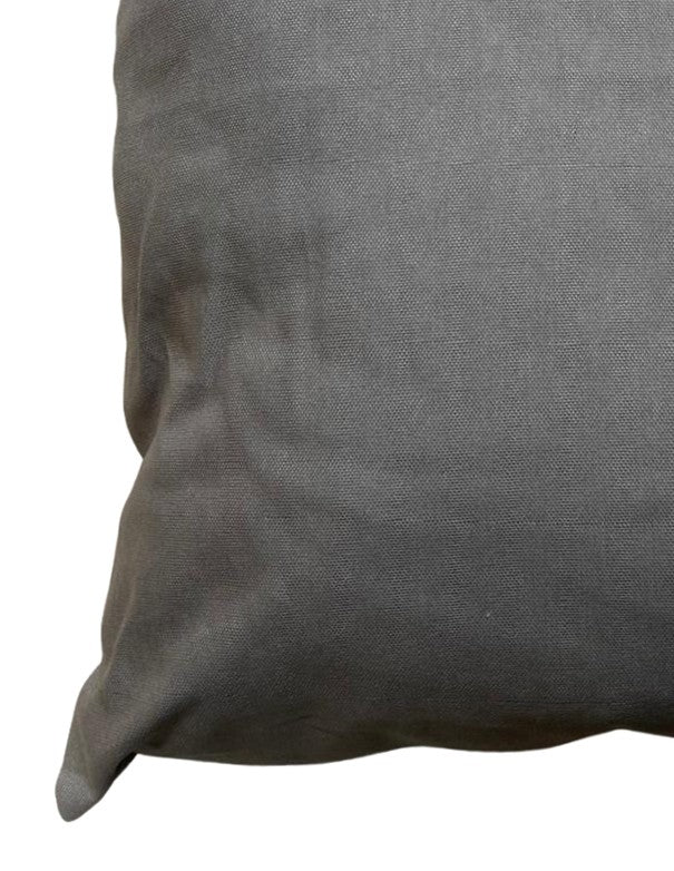 CUSCINO COTONE MANICO CORDA INTRECCIATO GRIGIO