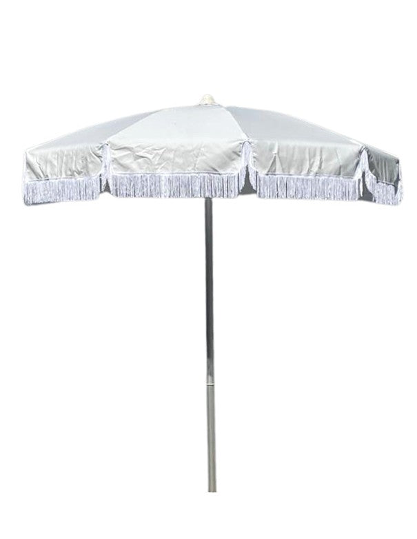 OMBRELLONE FRANGE BIANCO