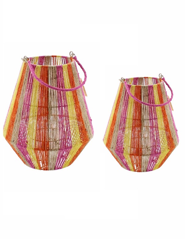 LANTERNA JOY A RIGHE - NATURALE/GIALLO/ARANCIONE/FUCSIA
