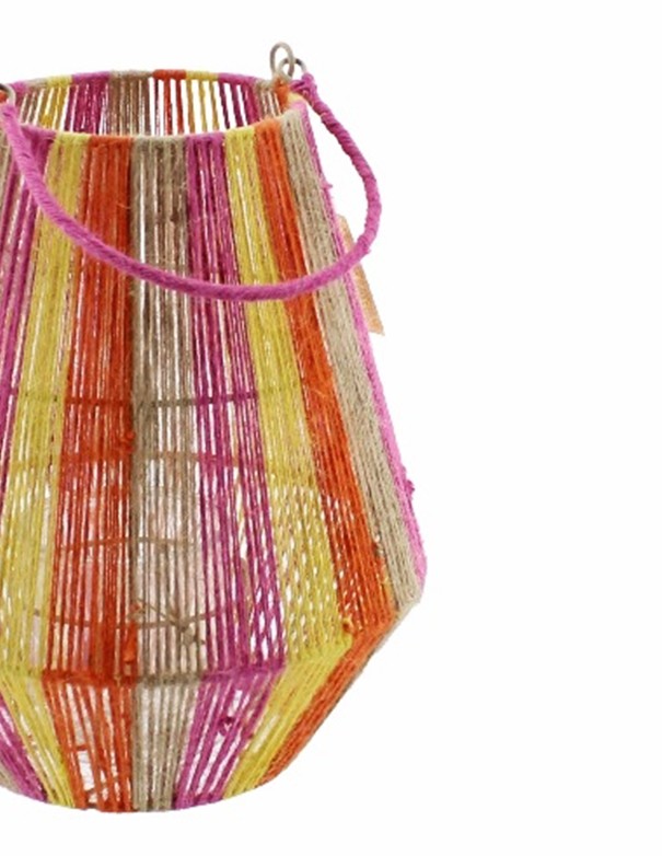 LANTERNA JOY A RIGHE - NATURALE/GIALLO/ARANCIONE/FUCSIA