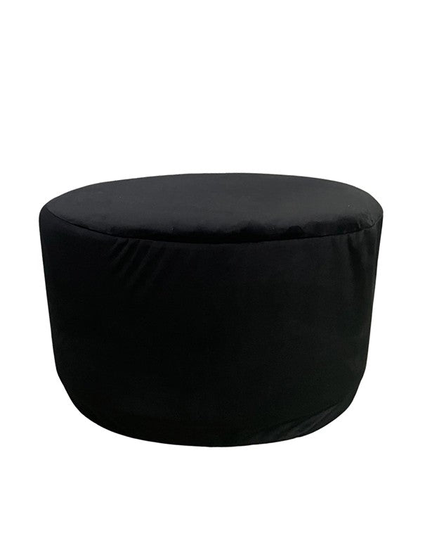 POUF ELIZABETH OVALE CON COPERTURA IN VELLUTO NERO