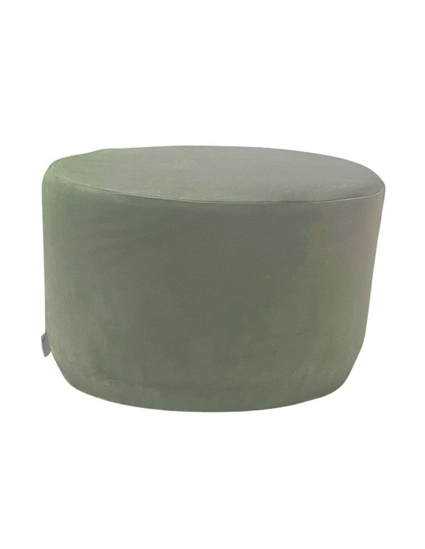 POUF ELIZABETH OVALE CON COPERTURA FASCIA ORO - VELLUTO VERDE LADUREE