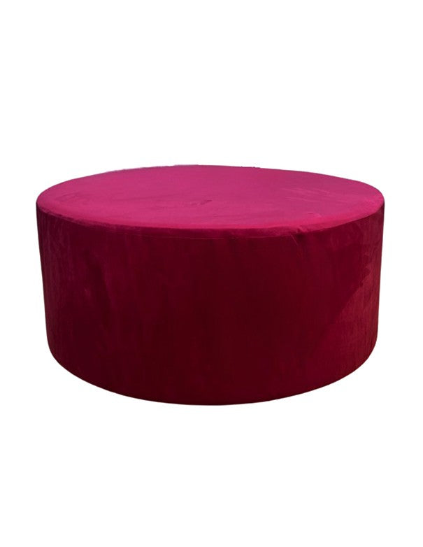 POUF TONDO VELLUTO CICLAMINO