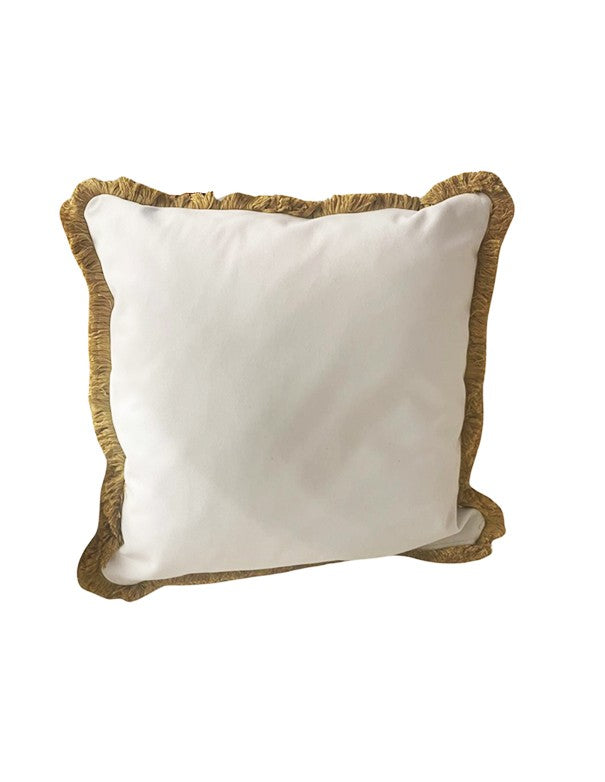 CUSCINO VELLUTO BIANCO CON SPAZZOLINO ORO