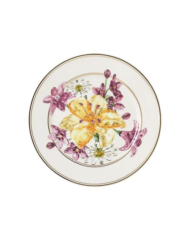 SOTTOPIATTO E PIATTINO PANE LINEA IDYLLIA ROSENTHAL PER SWAROWSKI BOUQUET