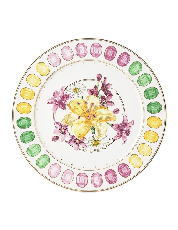 SOTTOPIATTO E PIATTINO PANE LINEA IDYLLIA ROSENTHAL PER SWAROWSKI BOUQUET