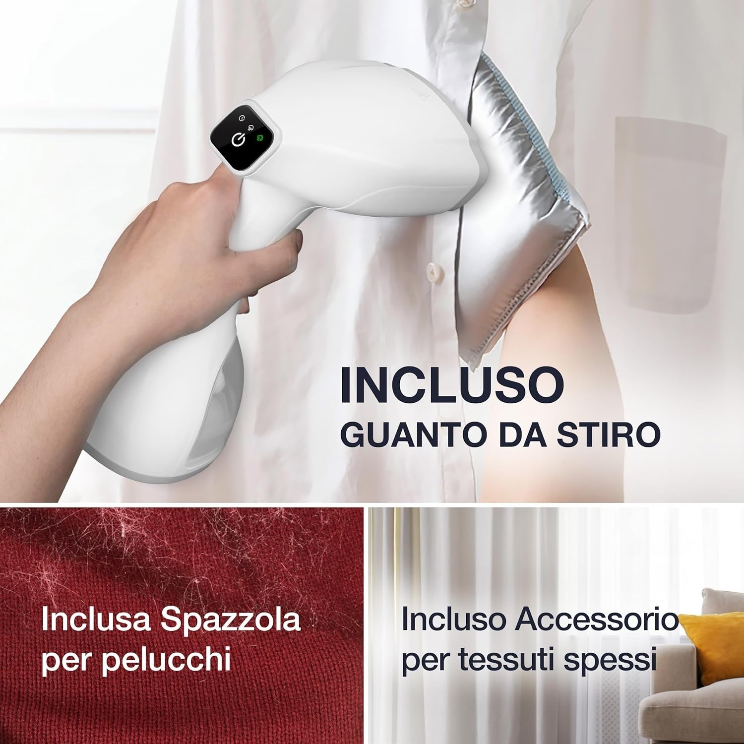 VAPORELLA DA STIRO VERTICALE E ORIZZONTALE BIANCA