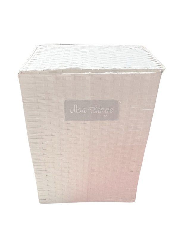 CESTO POLYRATTAN RETTANGOLARE - BIANCO