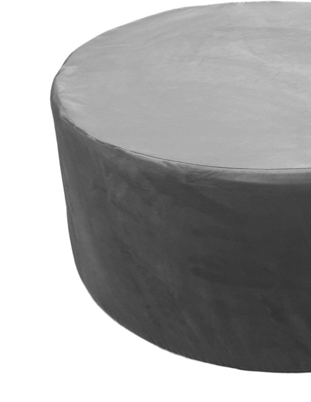 POUF TONDO VELLUTO GRIGIO