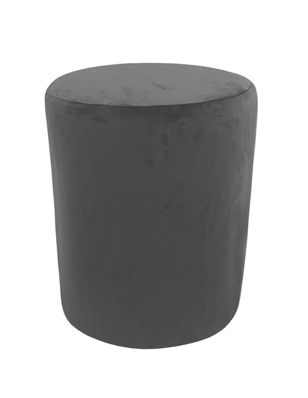 POUF ELIZABETH TONDO CON COPERTURA FASCIA ORO VELLUTO GRIGIO