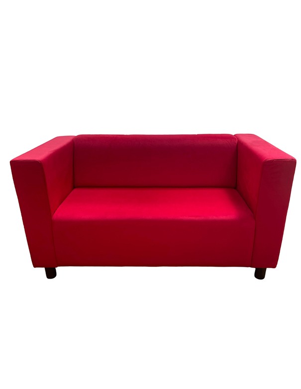 DIVANO LINEARE VELLUTO ROSSO 2 POSTI
