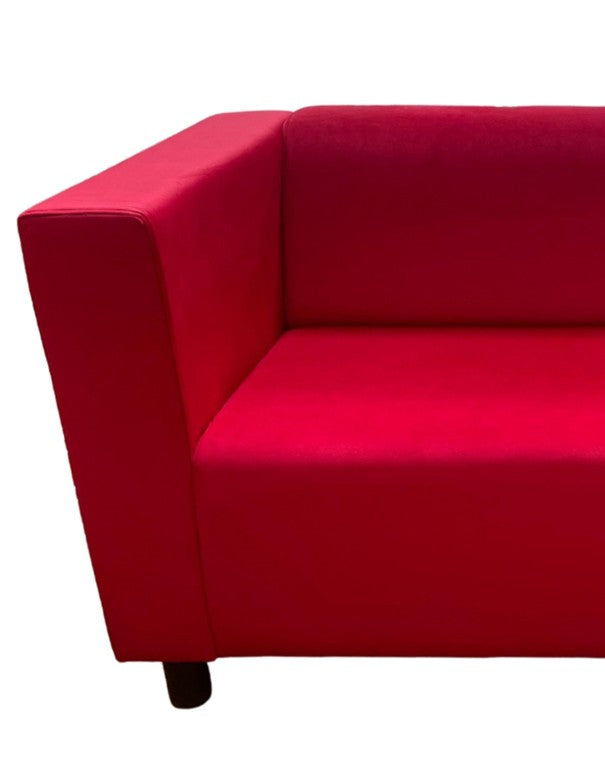 DIVANO LINEARE VELLUTO ROSSO 2 POSTI