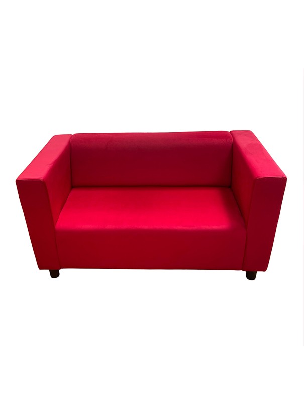 DIVANO LINEARE VELLUTO ROSSO 2 POSTI
