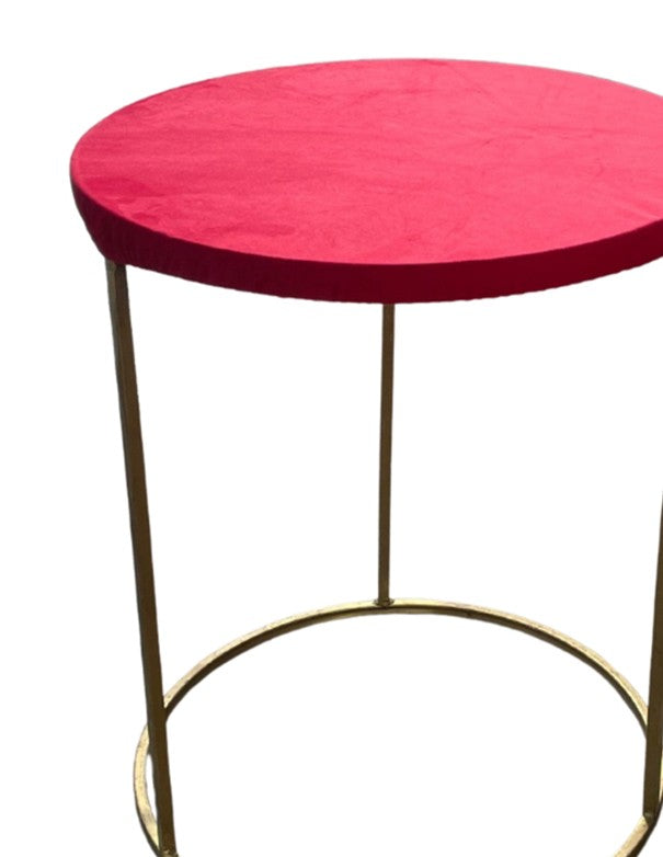 TAVOLINO ARMONIA GRANDE TOP IN MARMO COPERTURA IN VELLUTO ROSSO