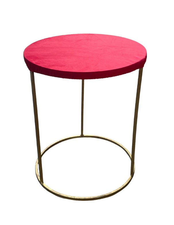 TAVOLINO ARMONIA GRANDE TOP IN MARMO COPERTURA IN VELLUTO ROSSO
