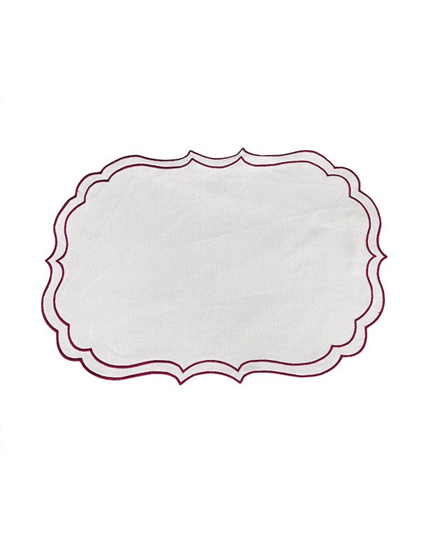 TOVAGLIETTA DI LINO RICAMATA FUCSIA