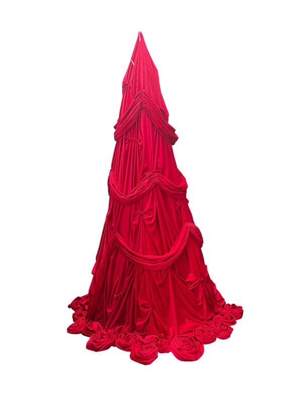 ALBERO DI NATALE VELLUTO - ROSSO