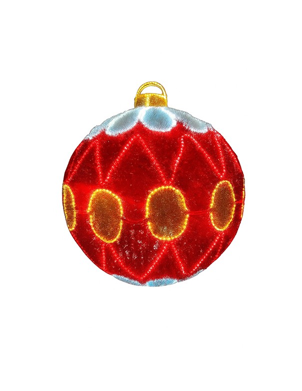 LUCI NATALE PALLINA DECORATA ORO/BIANCO/ROSSO