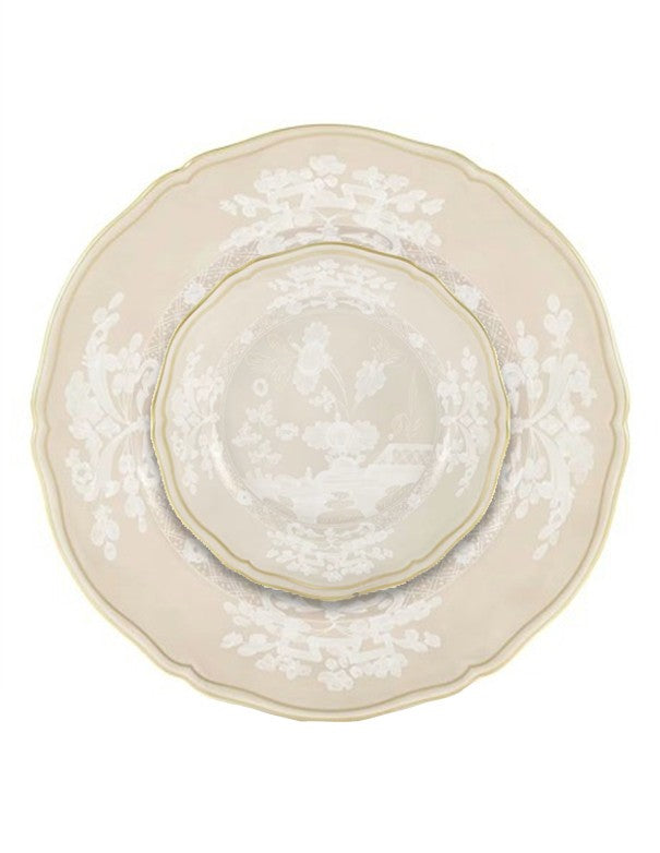 SOTTOPIATTO E PIATTINO PANE GINORI LINEA ORIENTE ITALIANO MERINGA BEIGE