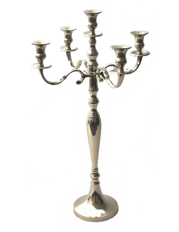 CANDELABRO MIMOSA ARGENTO - 5 BRACCIA