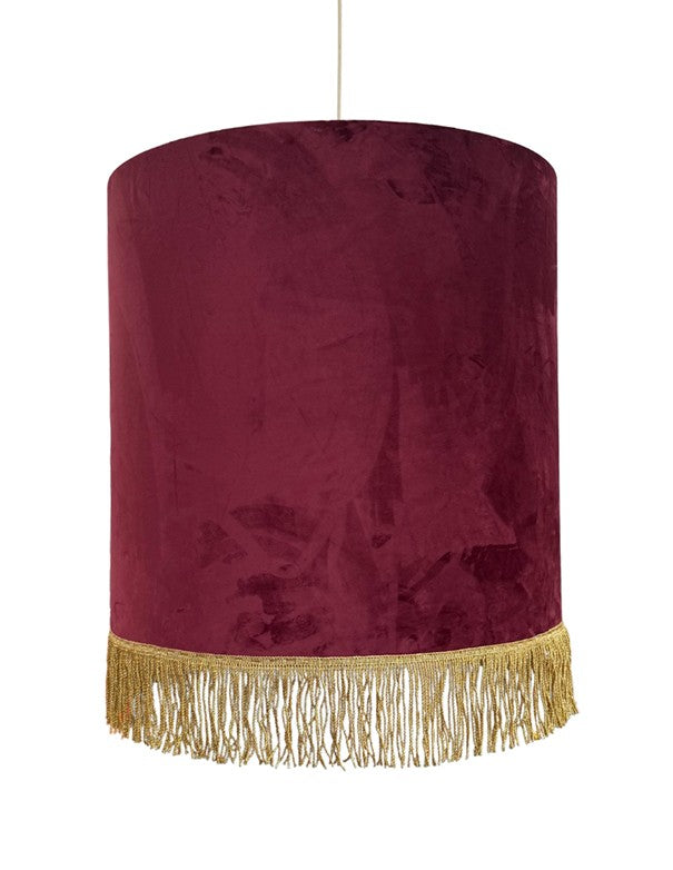LAMPADARIO CON FRANGE ORO - VELLUTO BORDEAUX