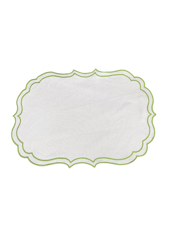 TOVAGLIETTA DI LINO RICAMATA VERDE
