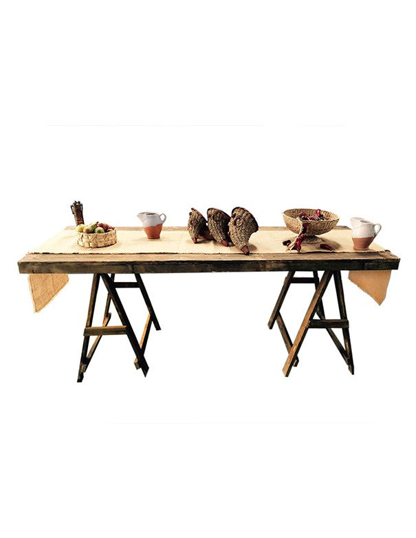 TAVOLO RUSTICO CON PIEDI PIEGHEVOLI