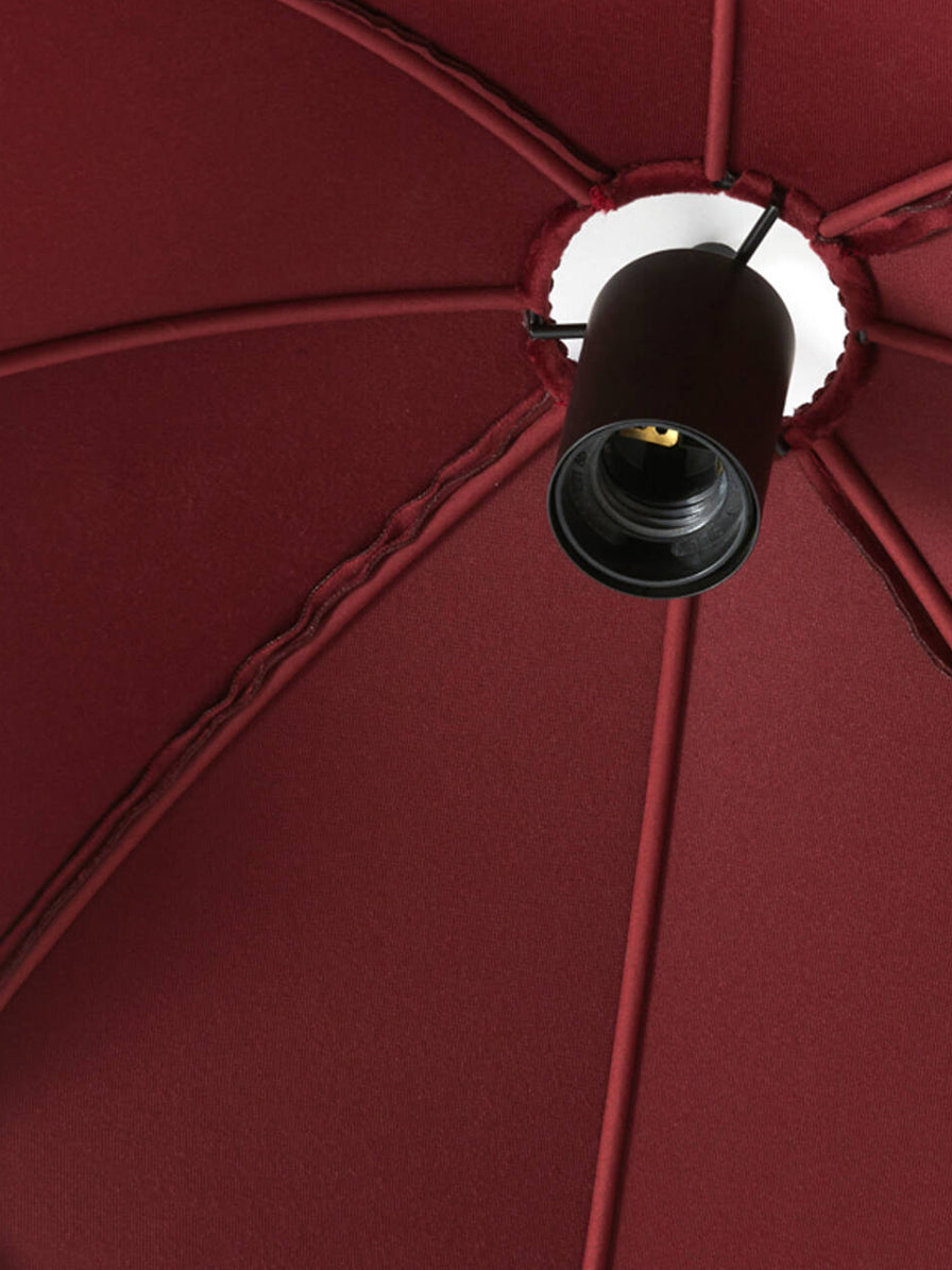 LAMPADARIO VELLUTO BORDEAUX CON FRANGE