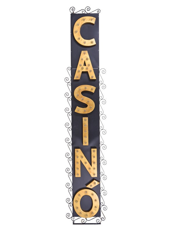 TABELLA IN FERRO CON SCRITTA CASINO' CON LAMPADINE