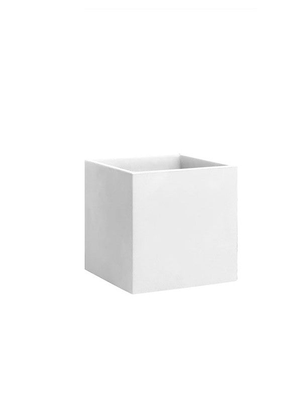 VASO QUADRATO BIANCO VETRO OPACO