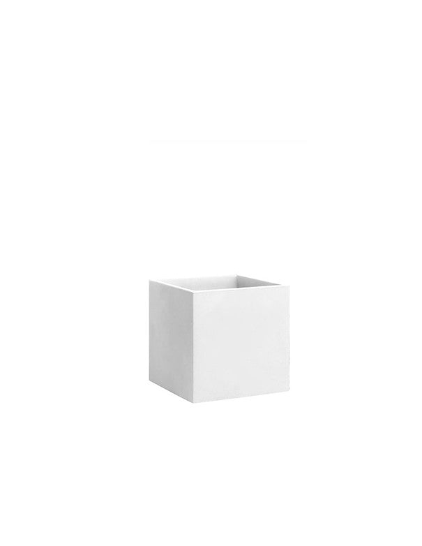 VASO QUADRATO BIANCO VETRO OPACO