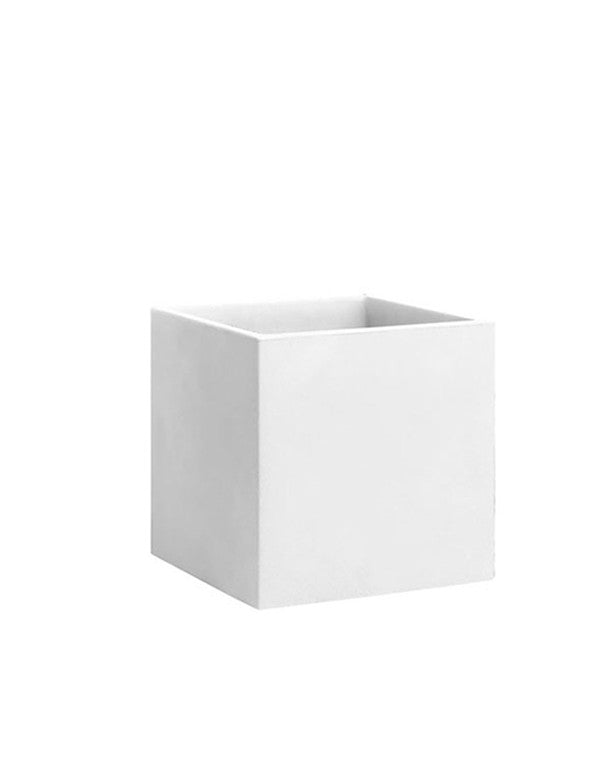 VASO QUADRATO BIANCO VETRO OPACO