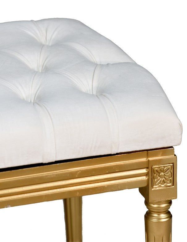 CUSCINO VELLUTO BIANCO PANCA LUIGI XVI