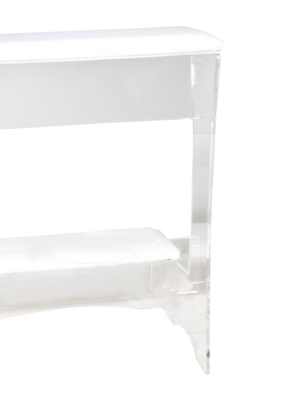 INGINOCCHIATOIO IN PLEXIGLASS CON PIANI IN PELLE BIANCO