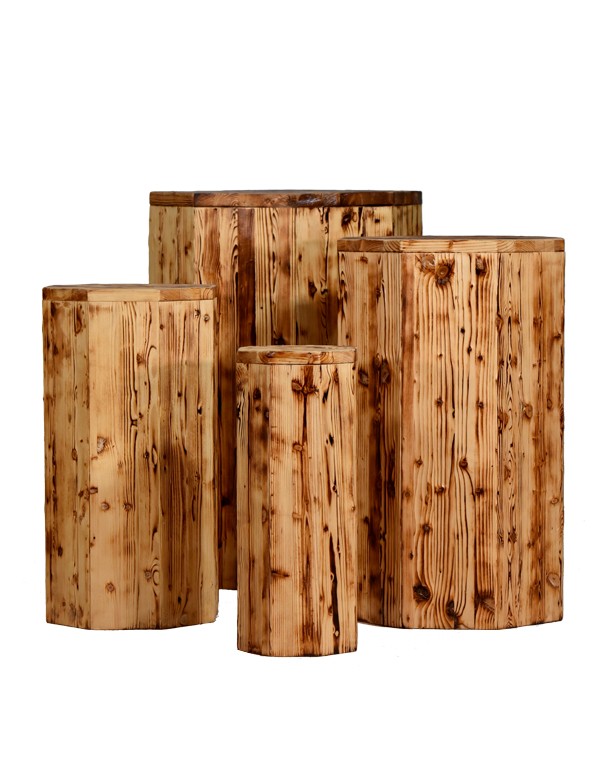 COLONNINA OTTAGONALE LEGNO BRUCIATO