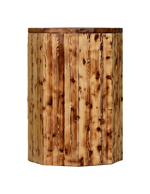 COLONNINA OTTAGONALE LEGNO BRUCIATO