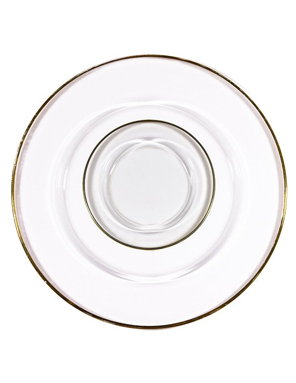 SOTTOPIATTO E PIATTINO PANE CRISTAL FILO ORO