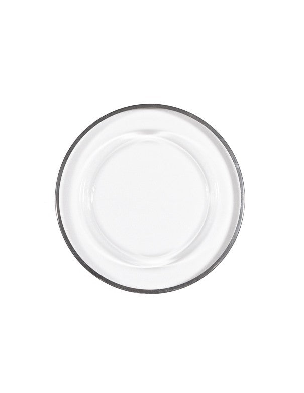 SOTTOPIATTO E PIATTINO PANE CRISTAL FILO ARGENTO