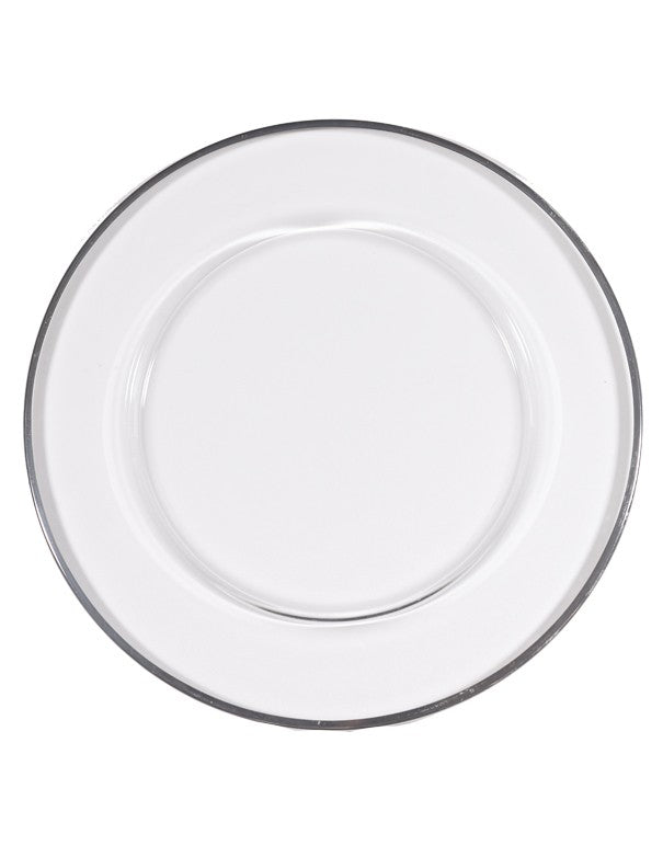 SOTTOPIATTO E PIATTINO PANE CRISTAL FILO ARGENTO