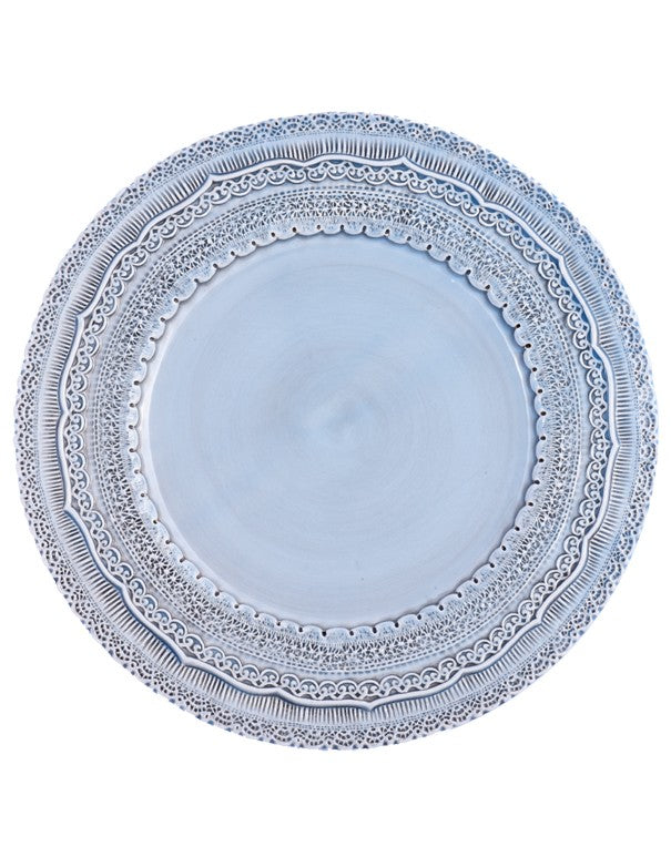SOTTOPIATTO E PIATTINO PANE LINEA ELEGANCE AZZURRO CIELO