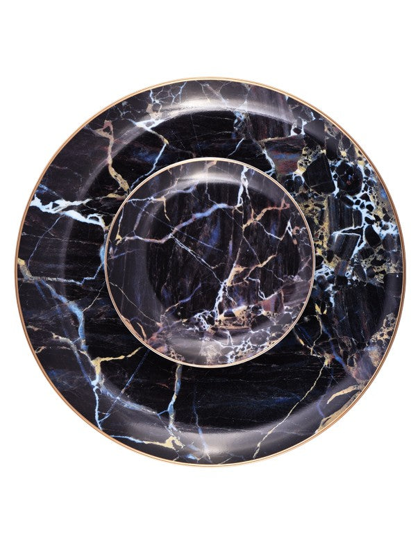 SOTTOPIATTO E PIATTINO PANE BLACK MARBLE