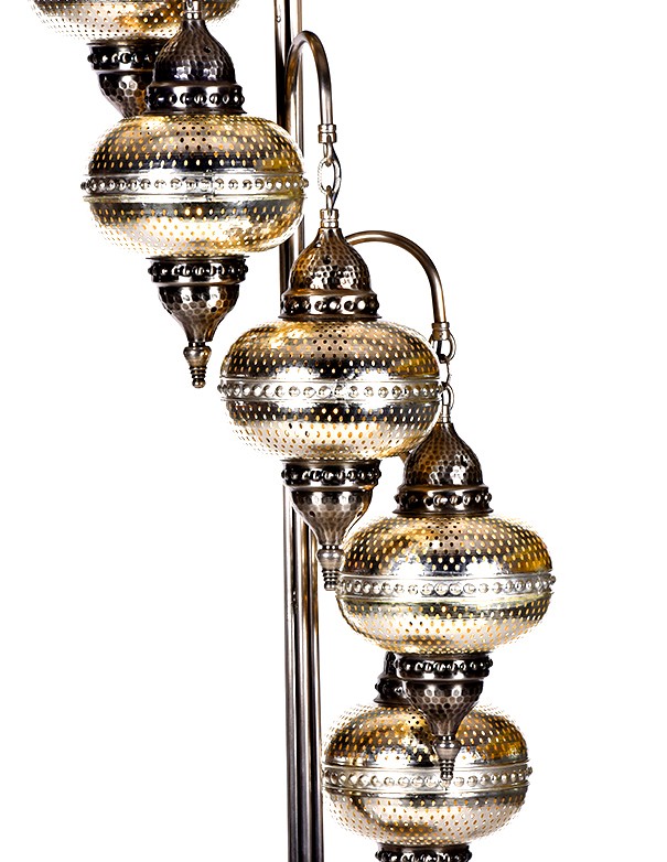 LAMPADA TURCA CON PIEDISTALLO SENZA CAPPELLO A 7 LUCI