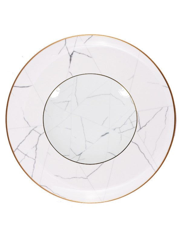 SOTTOPIATTO E PIATTINO PANE LINEA WHITE MARBLE