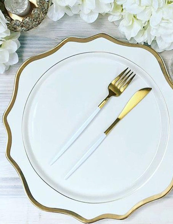 SOTTOPIATTO E PIATTINO PANE LINEA FLOREAL BIANCO